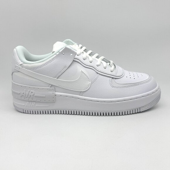 Nike Womens Air Force 1 Shadow AF1 Triple White Shoes Sz 9 New CI0919-100 - Picture 1 of 11